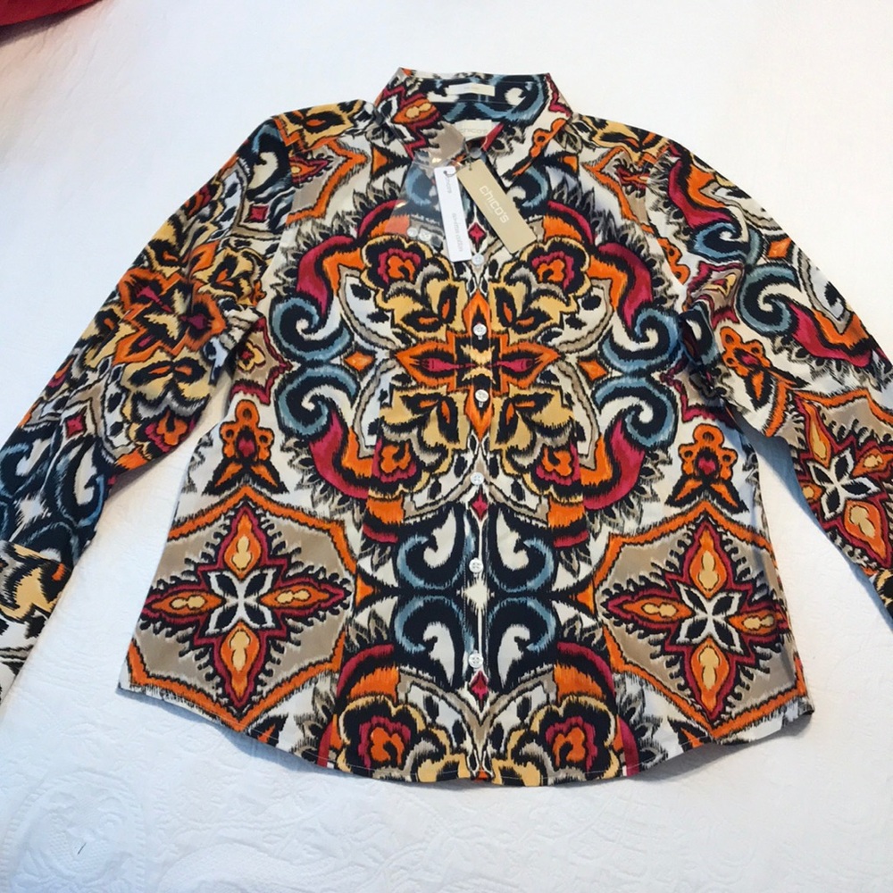*SALE* NWT Chicos long sleeve blouse sz 0 (6-8)